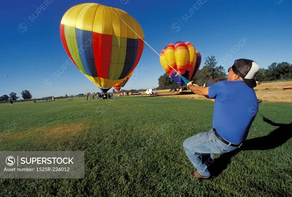 Holding Down a Huge Hot Air Balloon