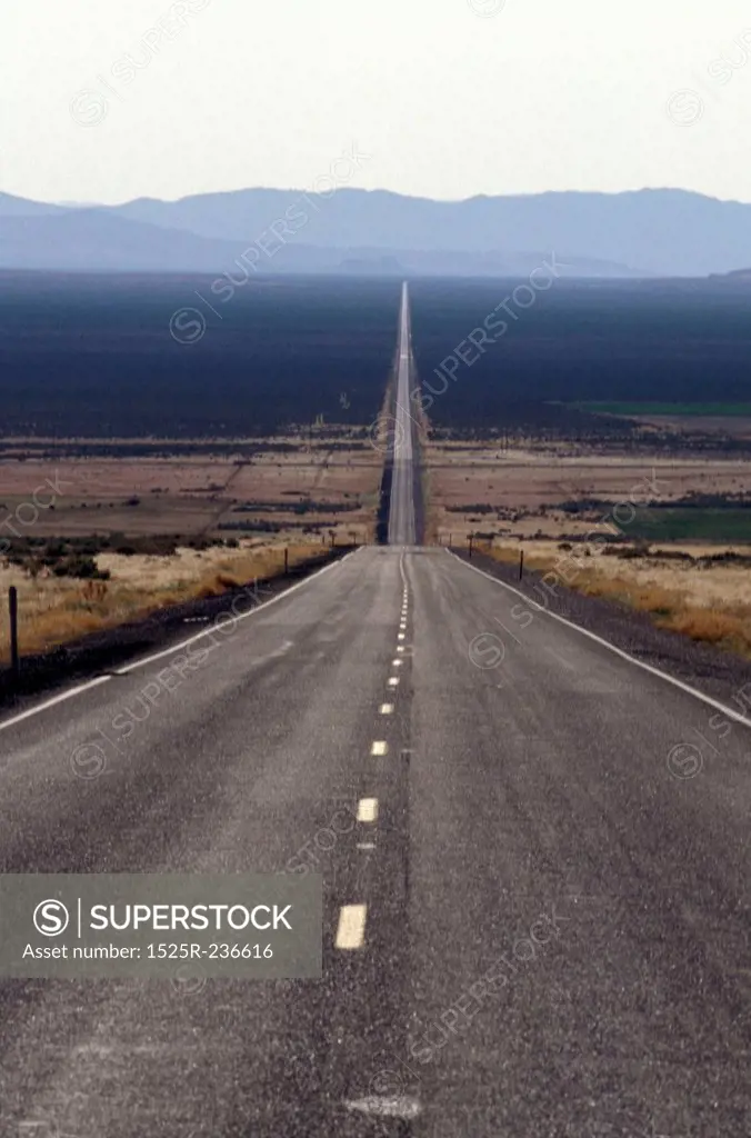 Long Straight Highway in the Prairie