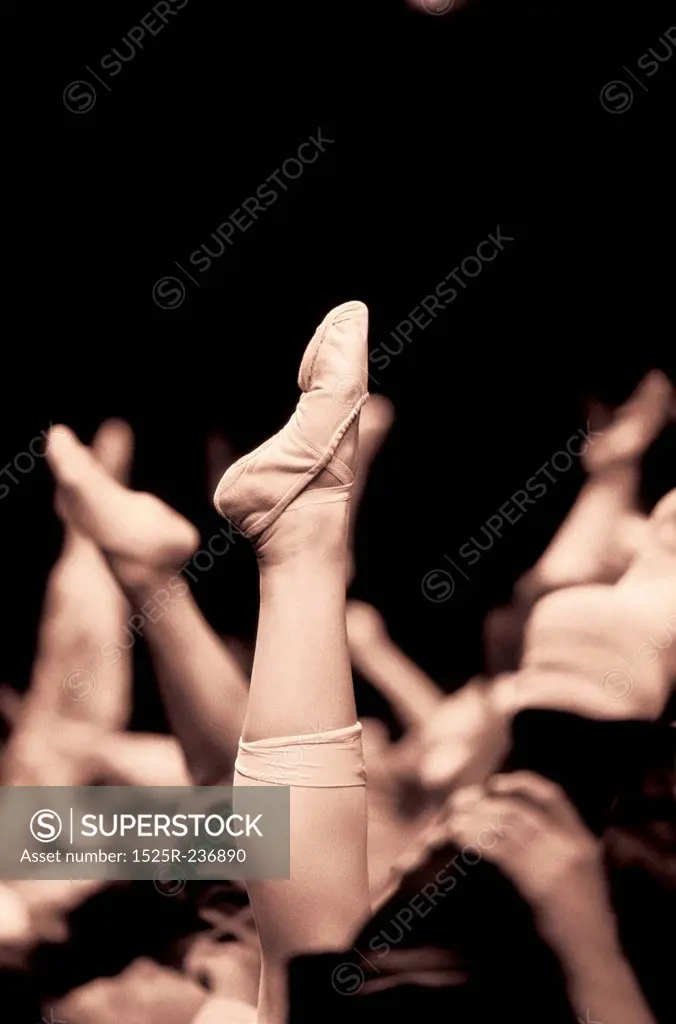 Pointing Feet in Ballet Shoes