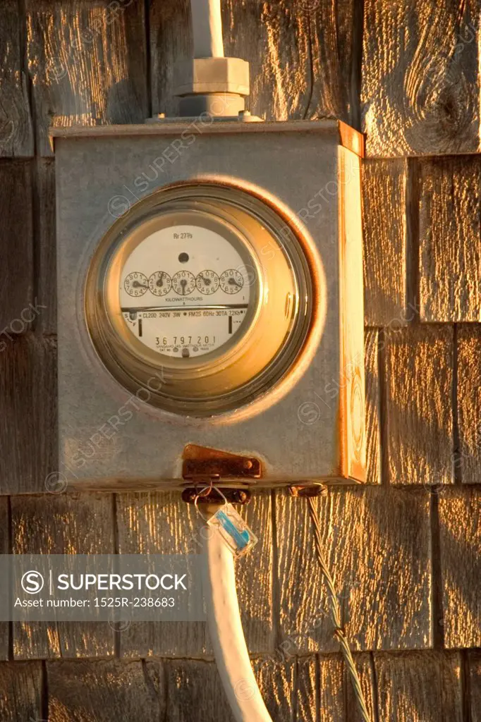 Electric Meter On A Rural Cabin