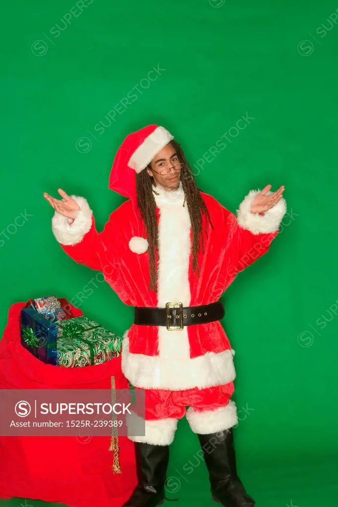 Young Black Santa in Whatever Pose