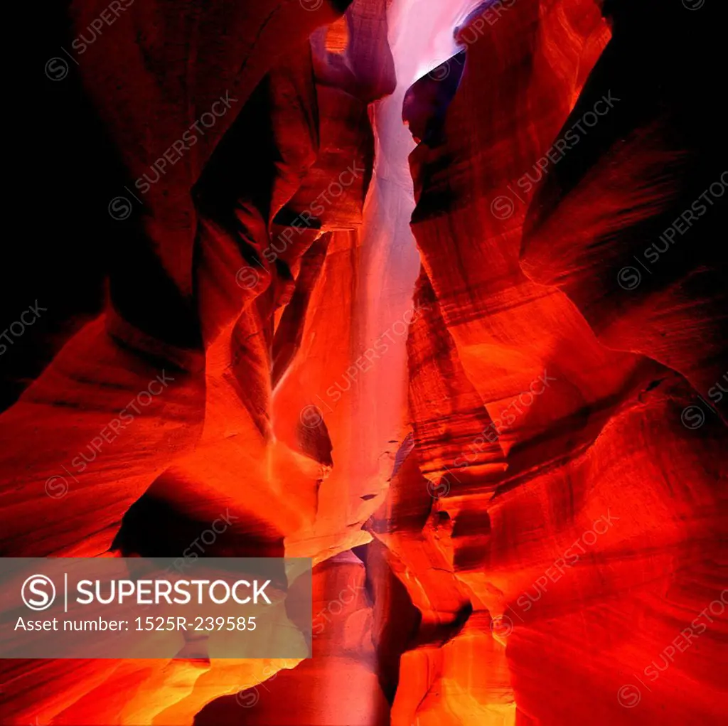 Glowing Red Rock Crevice