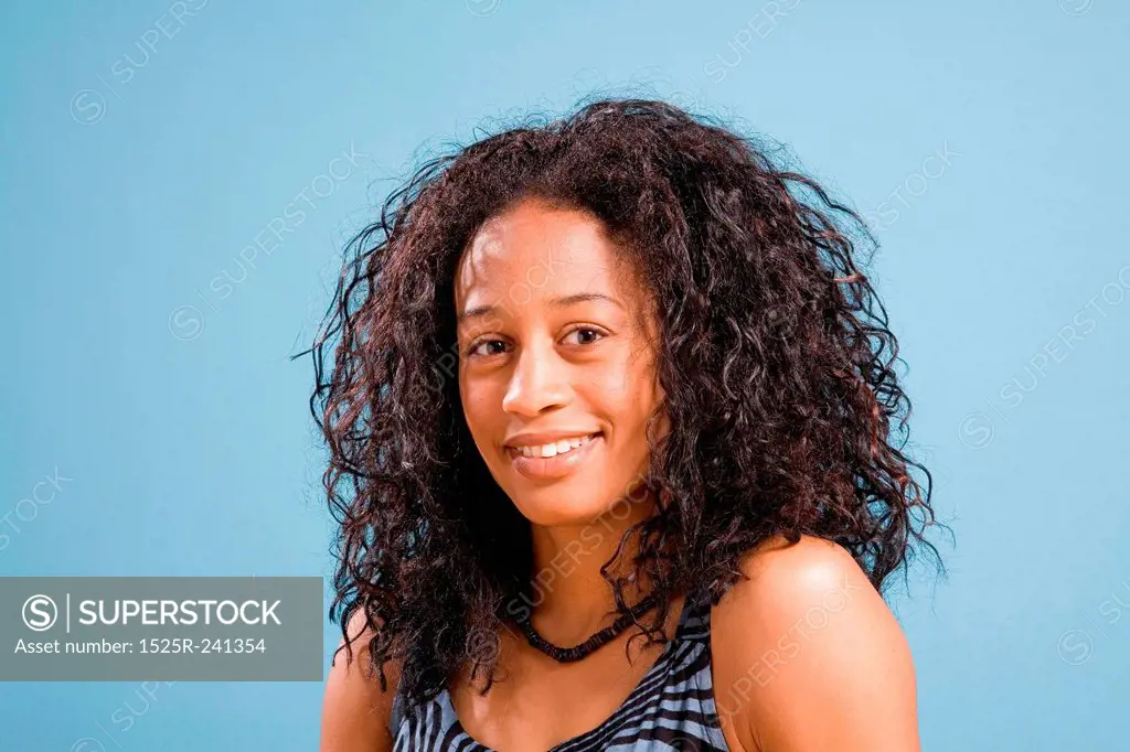 Young African American Woman with Wild Hair