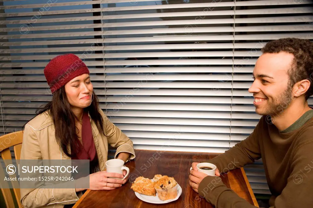 Diverse Couple Having Coffee