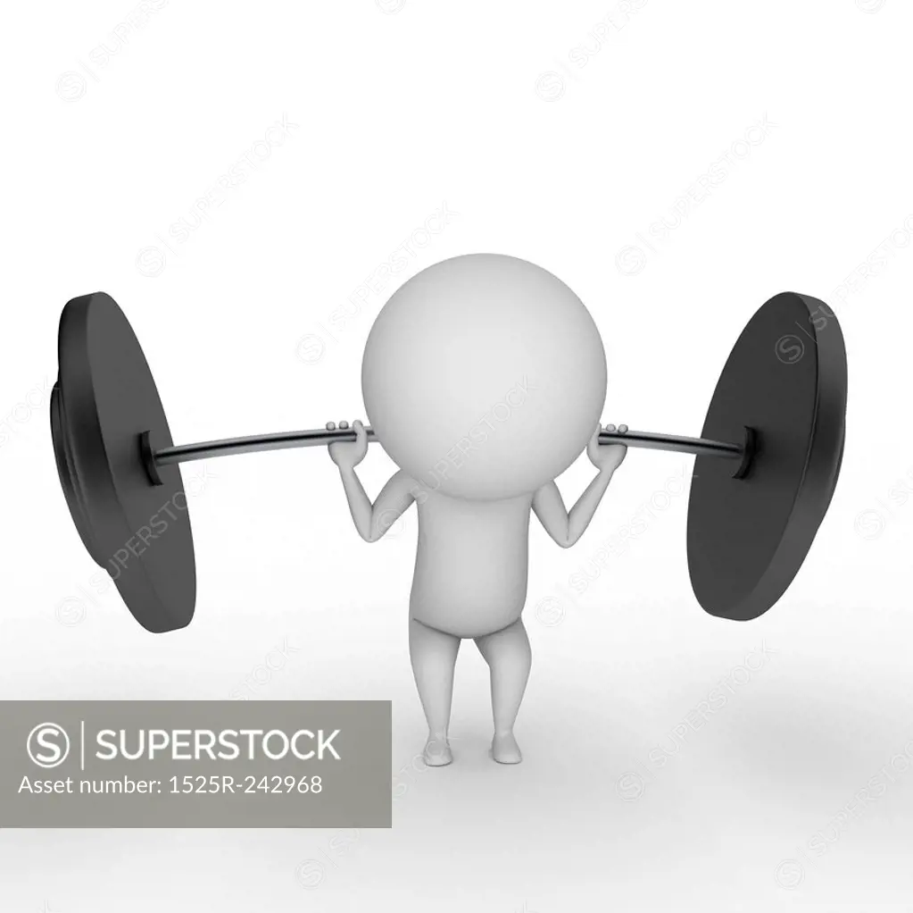 3d rendered illustration of a guy with weights