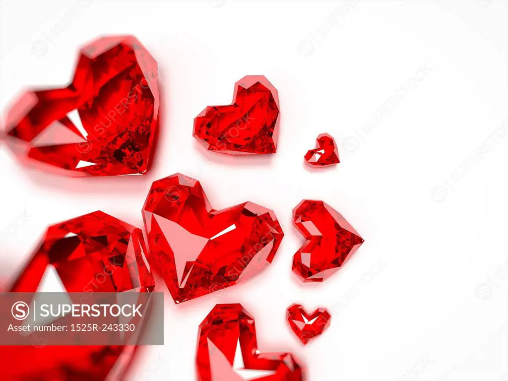3d rendered illustration of a heart shaped ruby