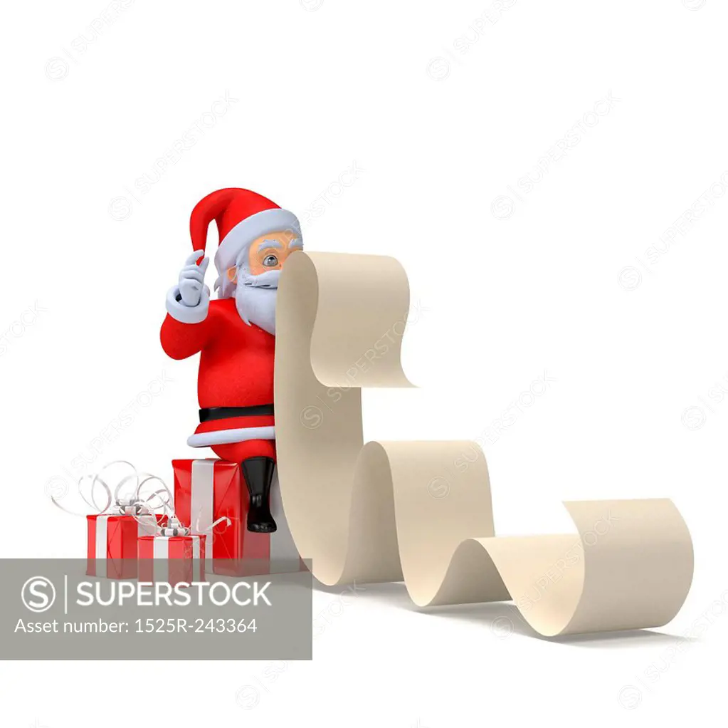 3d rendered illustration of a little santa