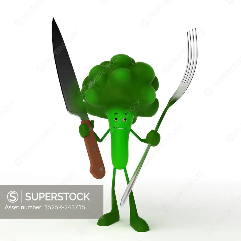 3d rendered illustration of a food character - broccoli