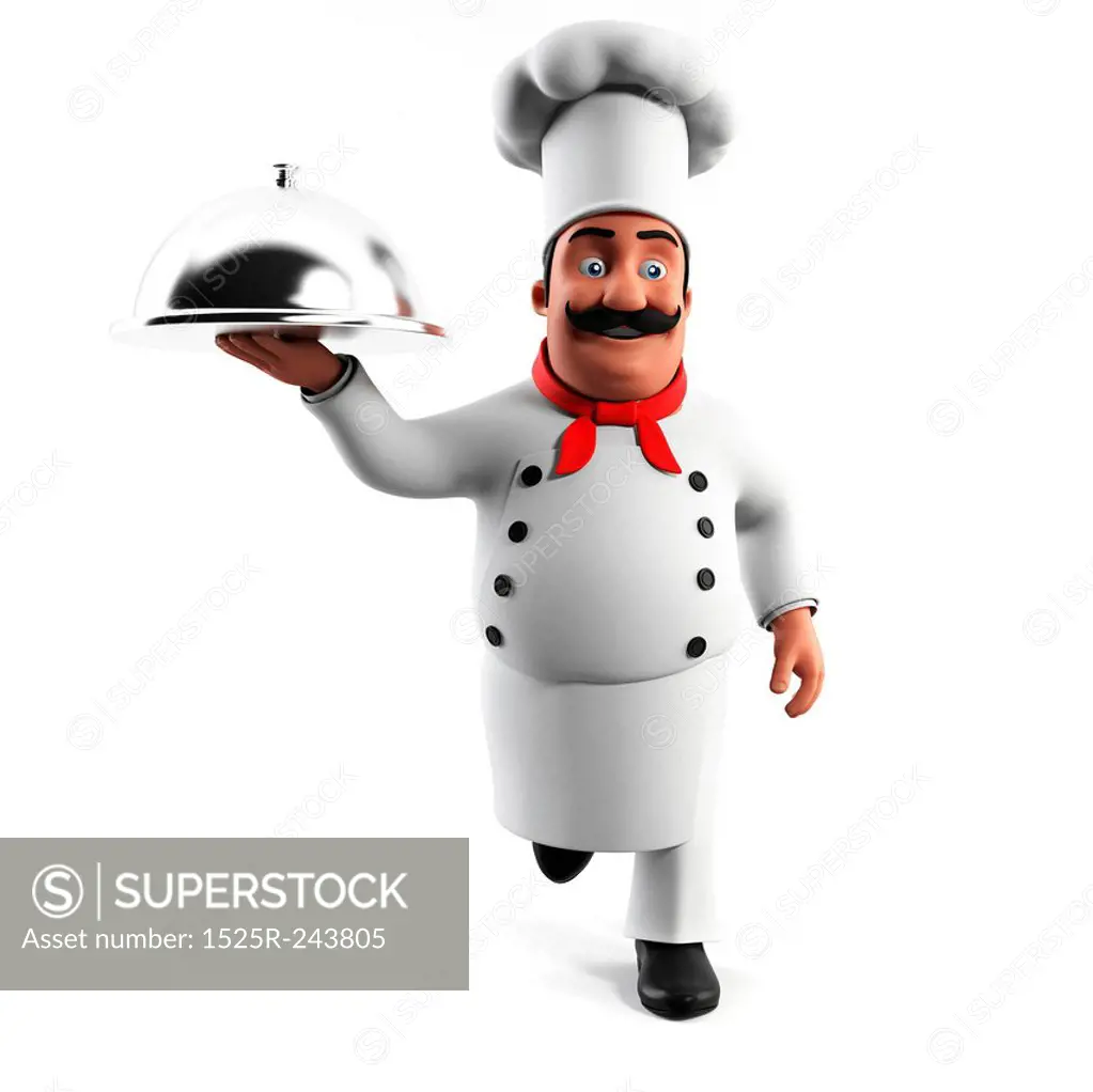 3d rendered illustration of a kitchen chef