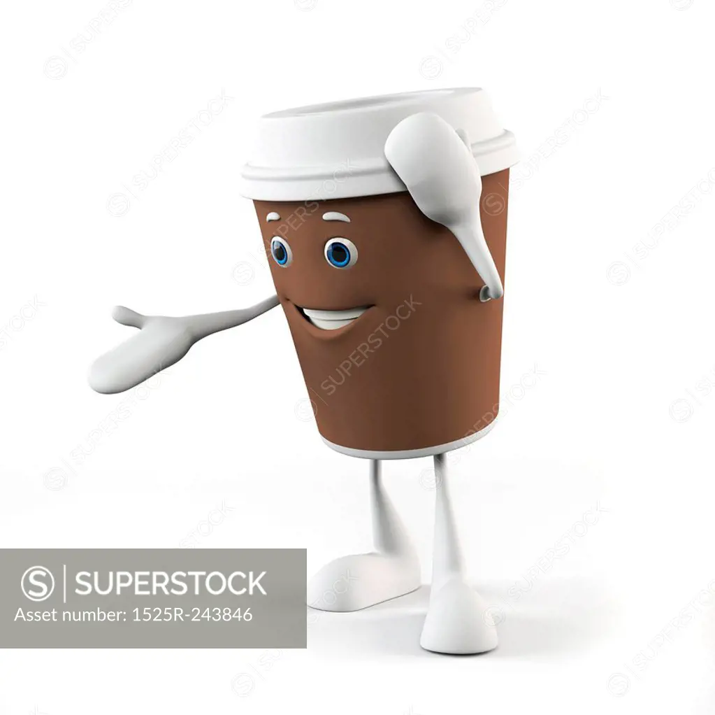 3d rendered illustration of a coffee cup character