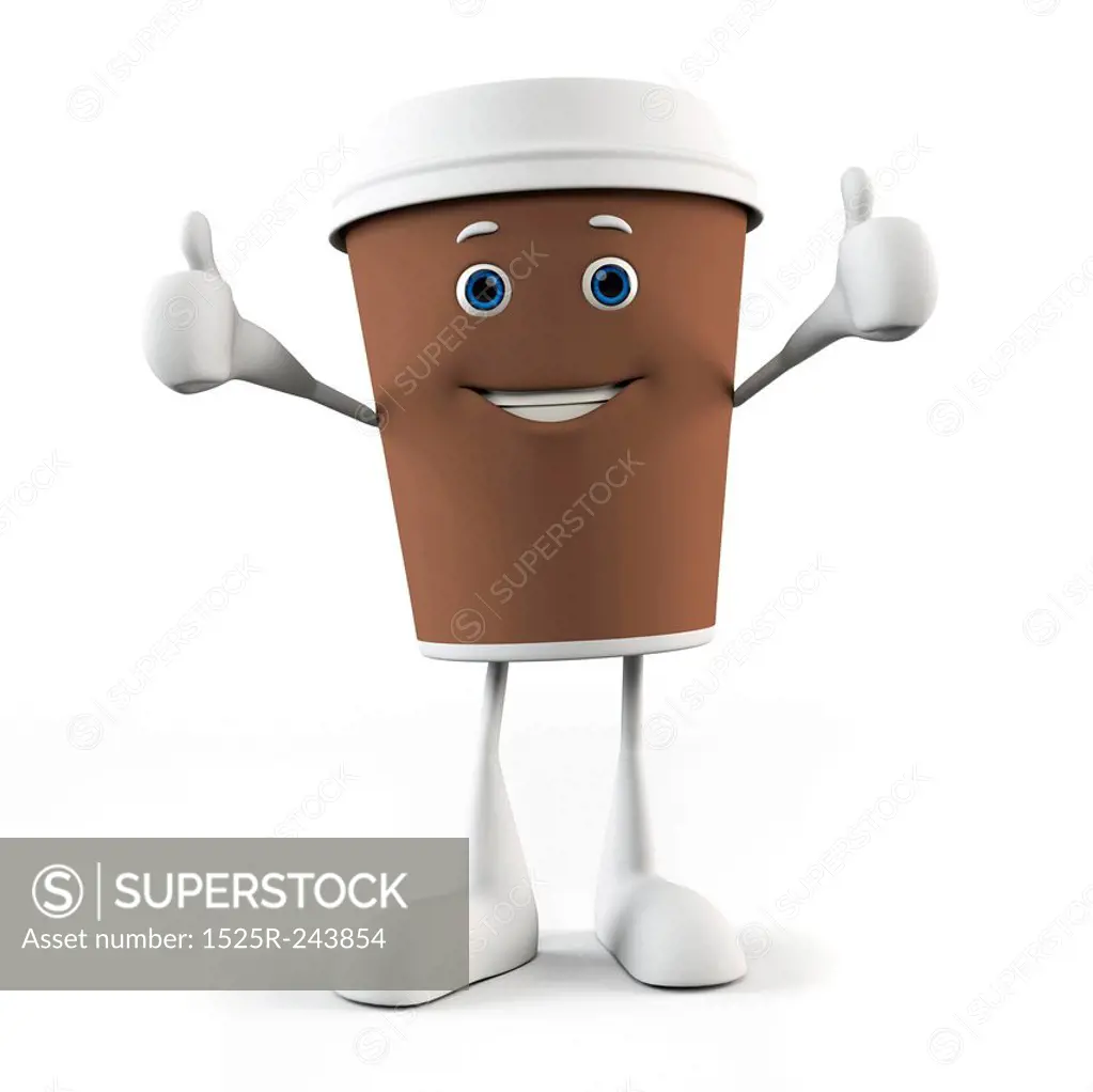 3d rendered illustration of a coffee cup character