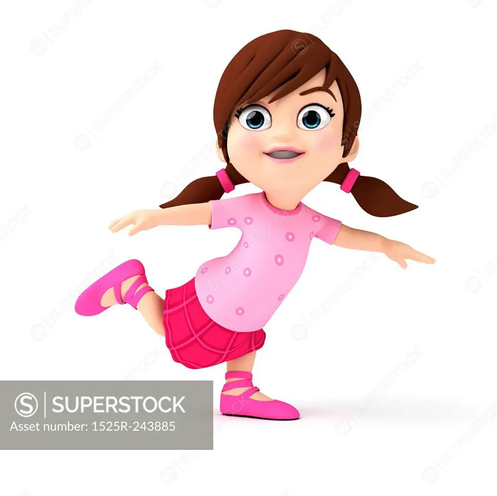 3d rendered illustration of a little girl