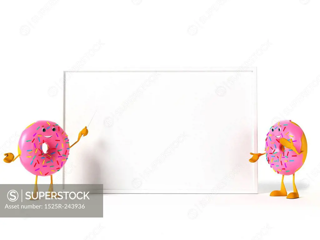 3d rendered illustration of a donut character