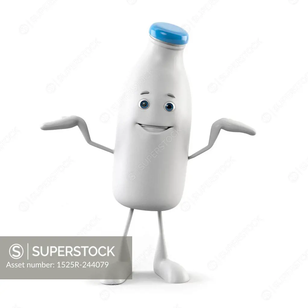 3d rendered illustration of a milk bottle character