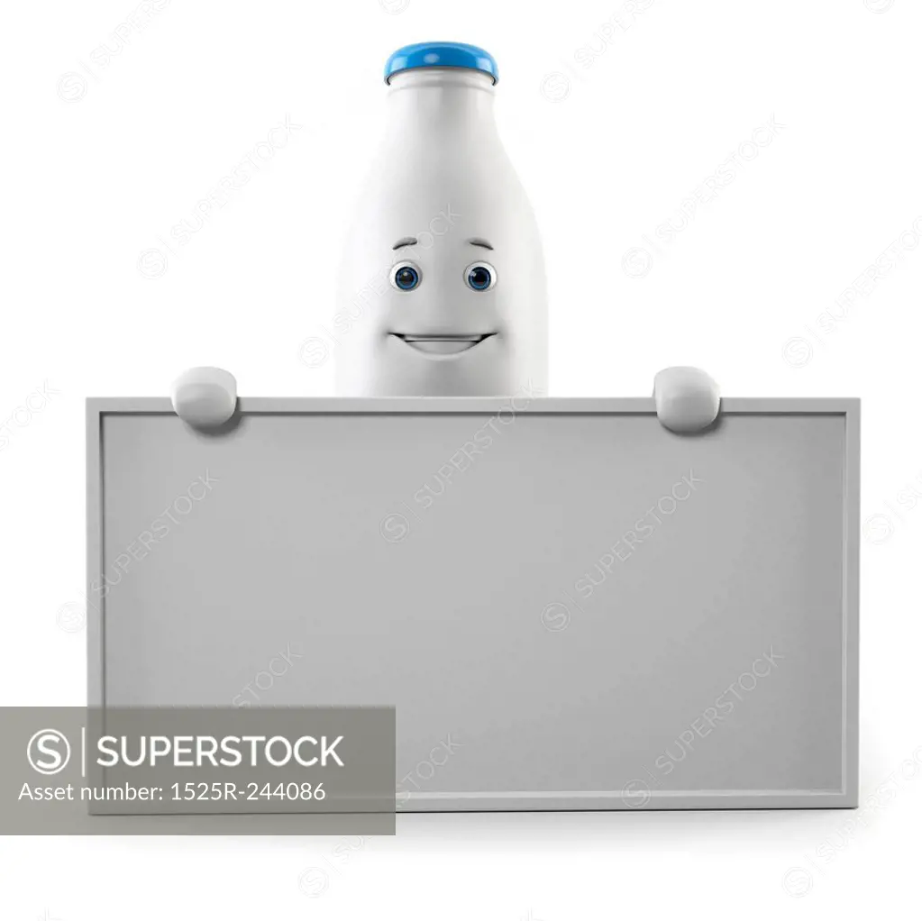 3d rendered illustration of a milk bottle character