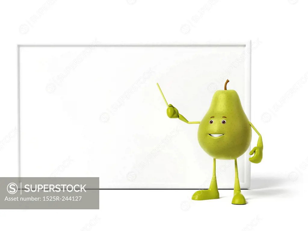 3d rendered illustration of a pear character