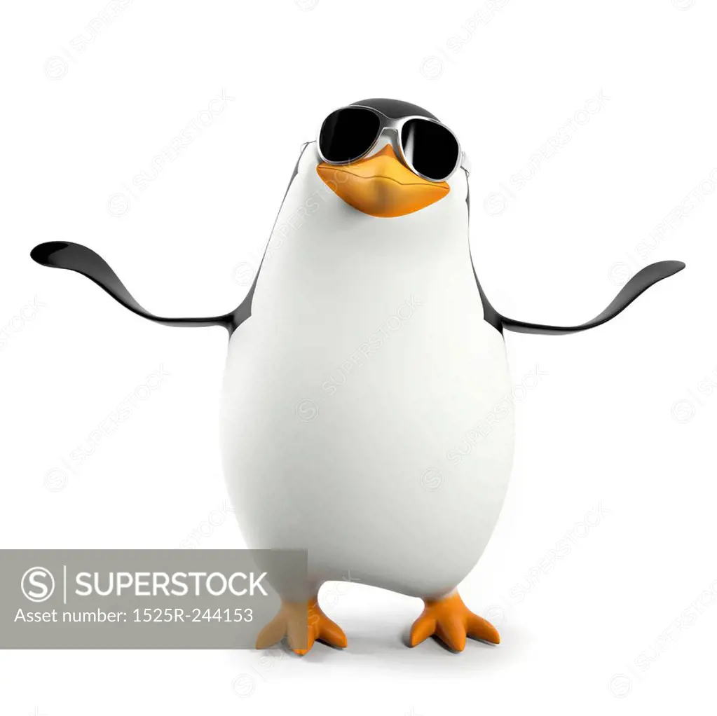 3d rendered illustration of a cool penguin