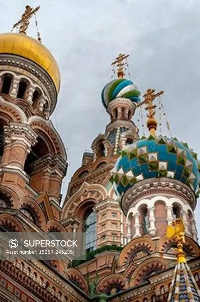Low angle view of the Church of the Saviour on Spilled Blood, St. Petersburg, Russia