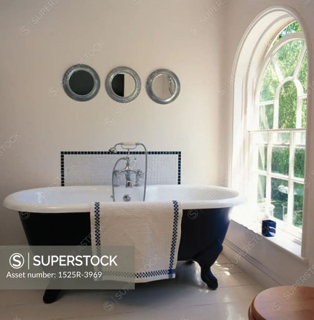 View of a bathtub beside a window