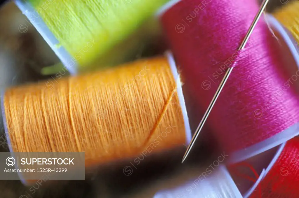 Needle And Multicolored Threads