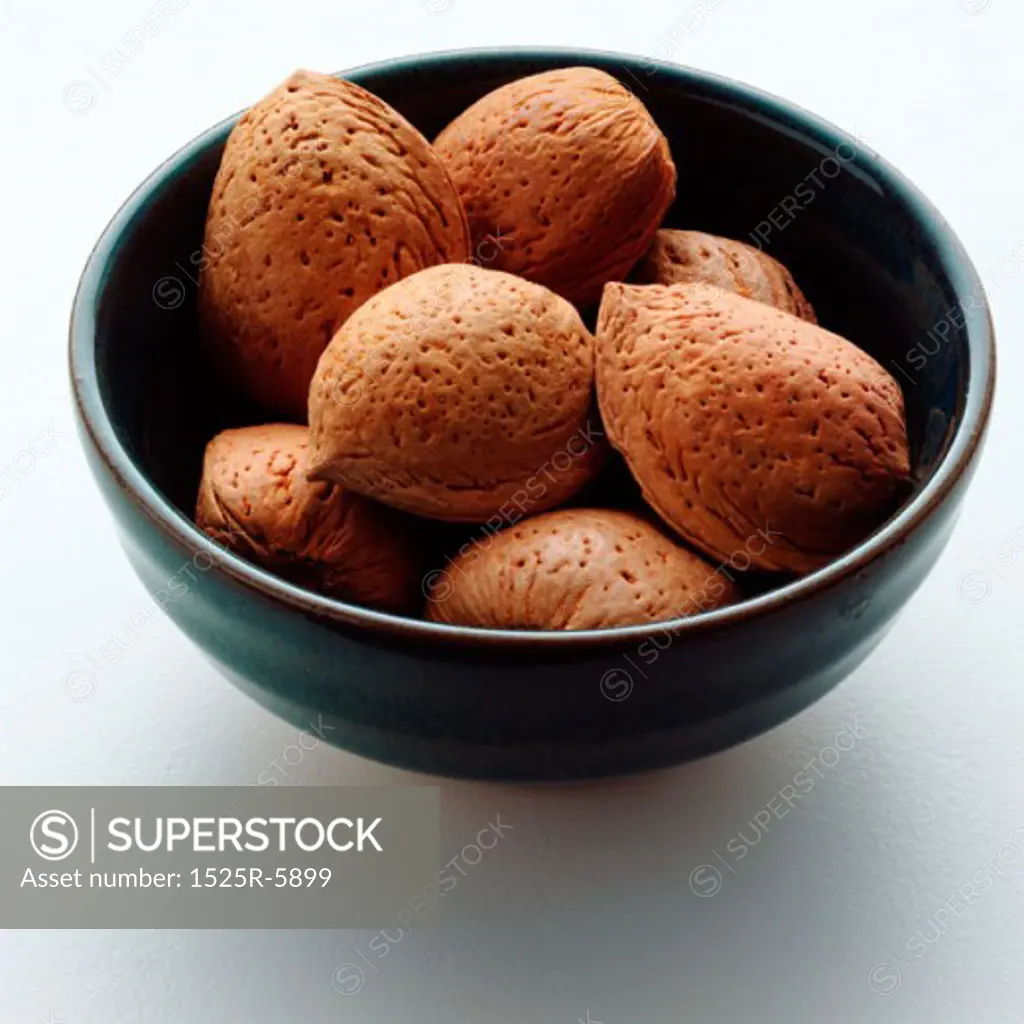 Close-up of a bowl of almonds