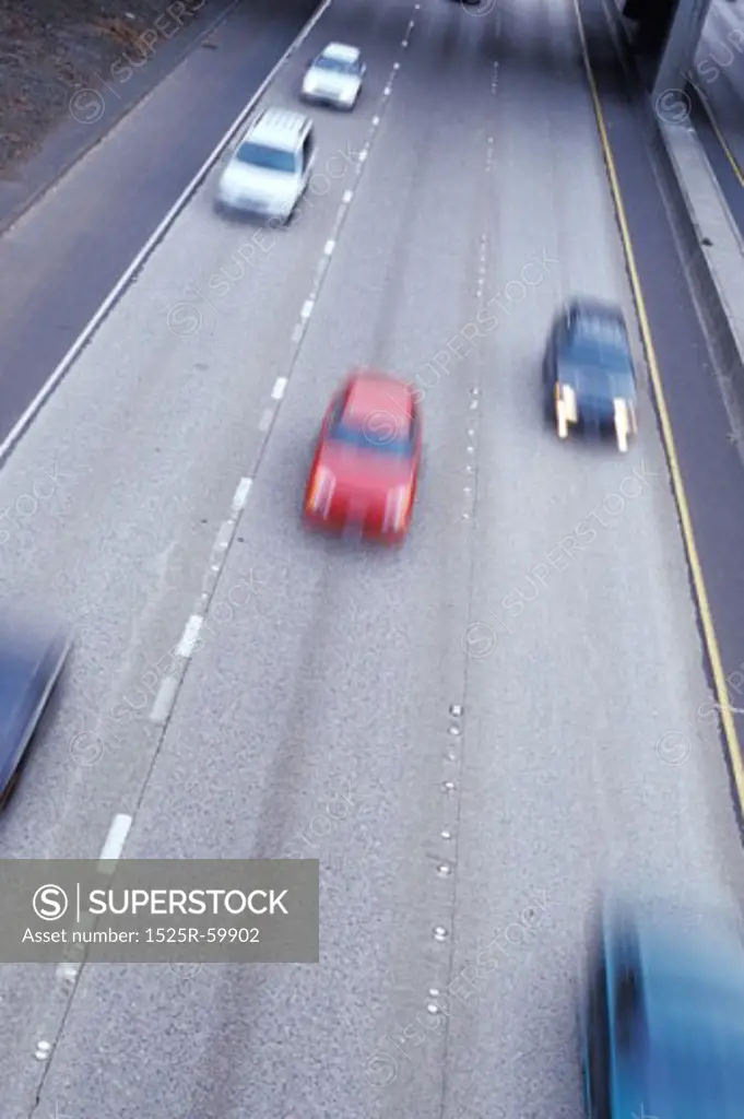 Cars Driving On Freeway