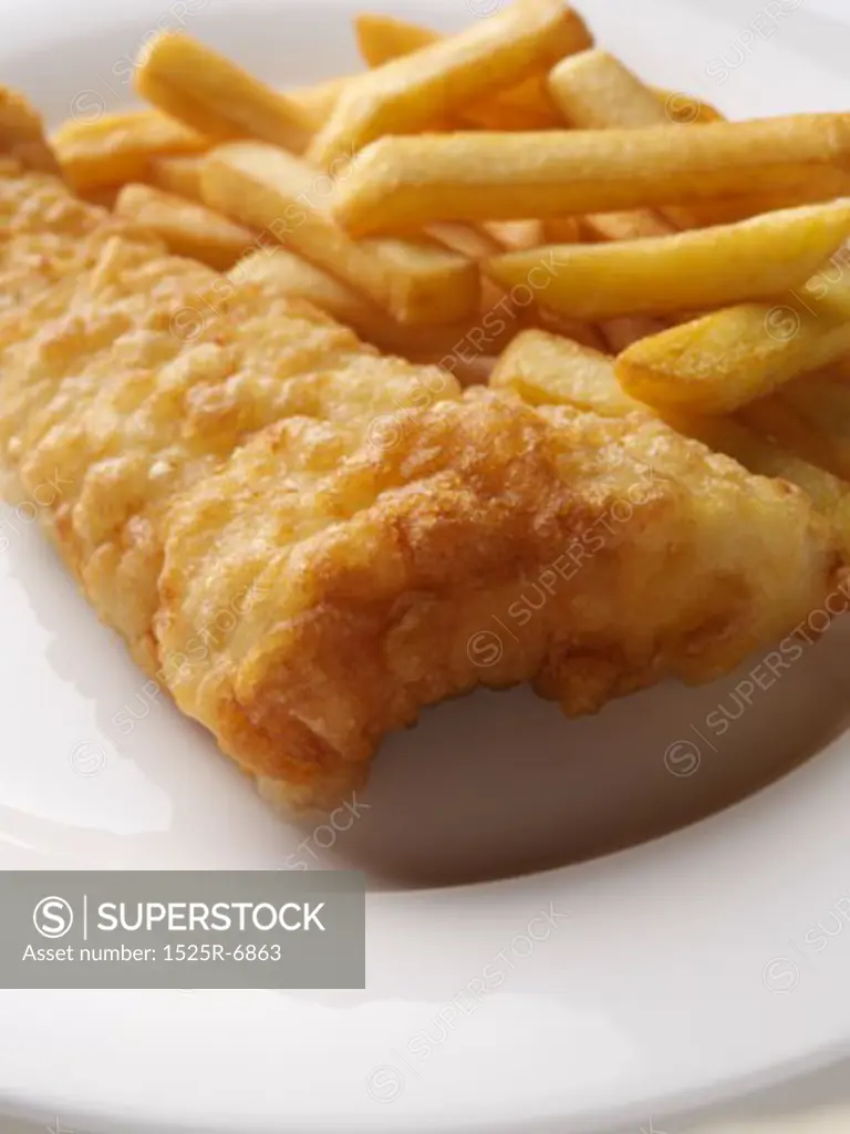 Close-up of fish and chips