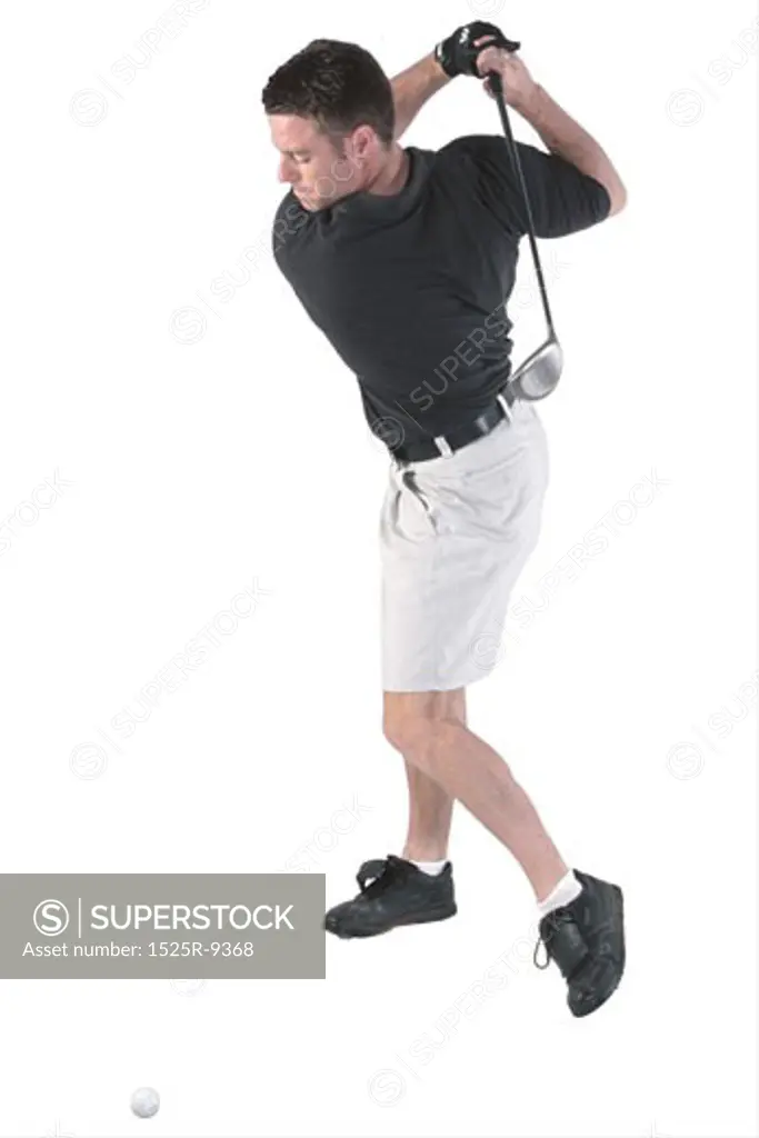 Man with golf club 9