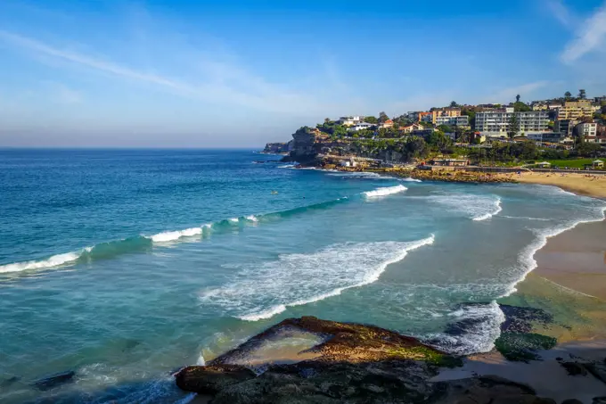 Bronte Beach and seascape view, Sidney, Australia. Bronte Beach, Sidney, Australia