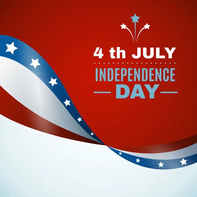 USA Independence Day Background. USA Independence Day background with ribbon flag flat vector illustration