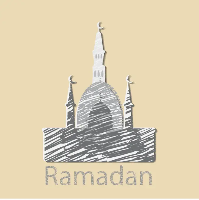 Ramadan celebration vintage engraved illustration
