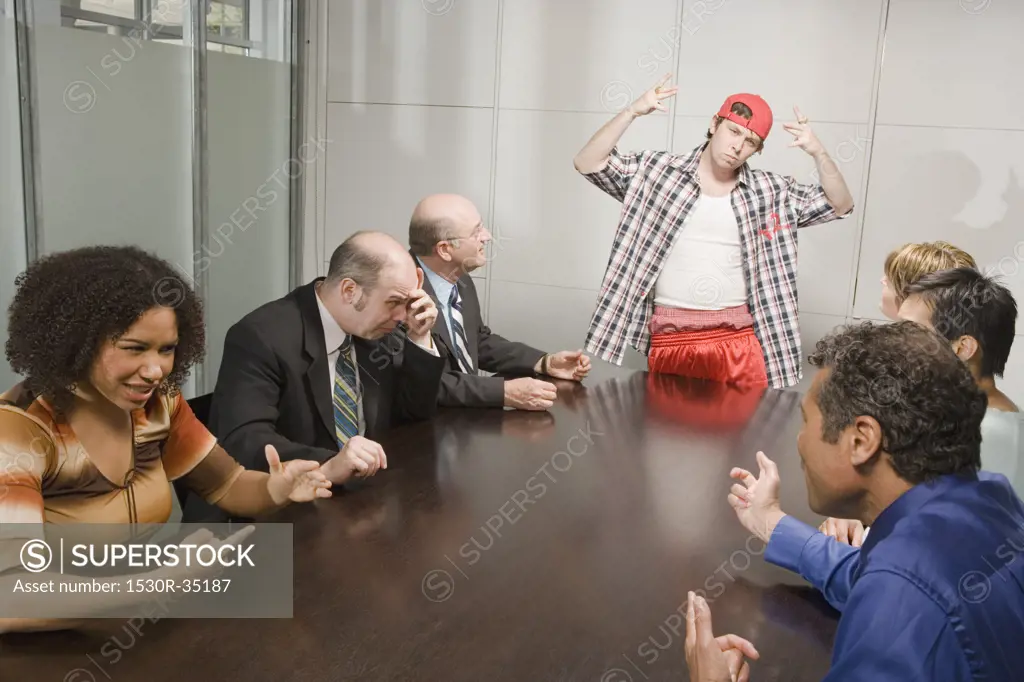 Weird co-worker at a meeting
