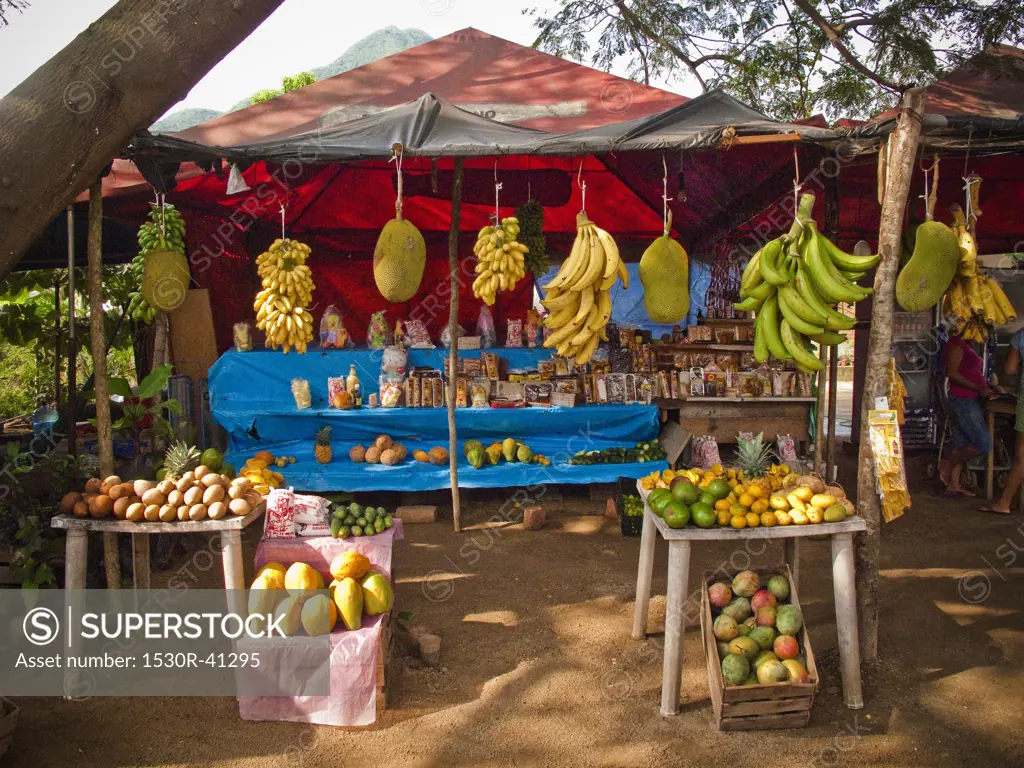fruit stand in manzanillo, colima, mexico