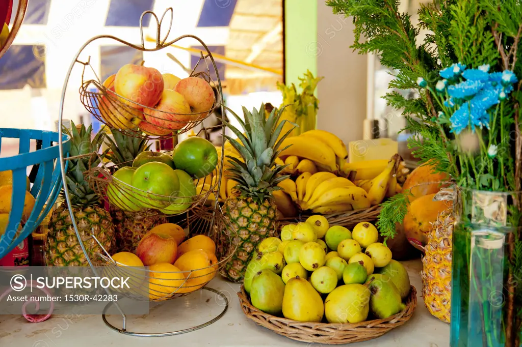 Fruit arrangement on counter