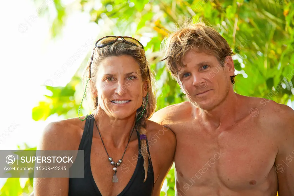 Portrait of couple in tropical location