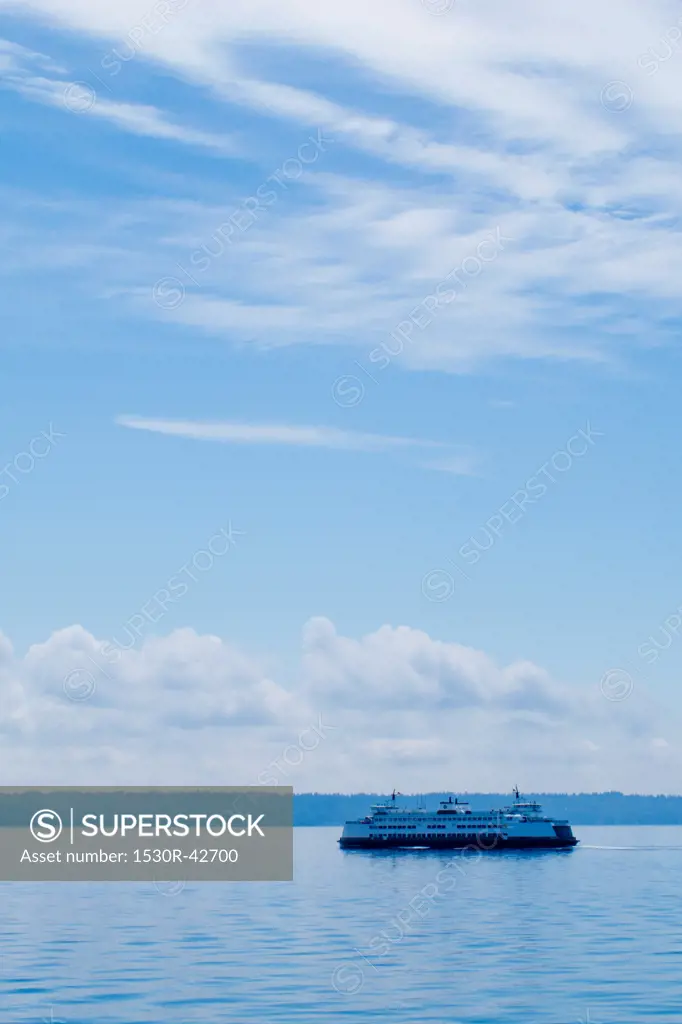 Ferry on puget sound in summer