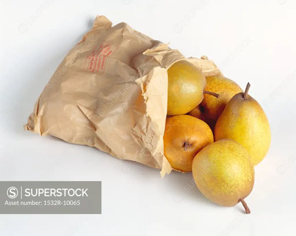 Paper bag of 'Passa Crassana' pears