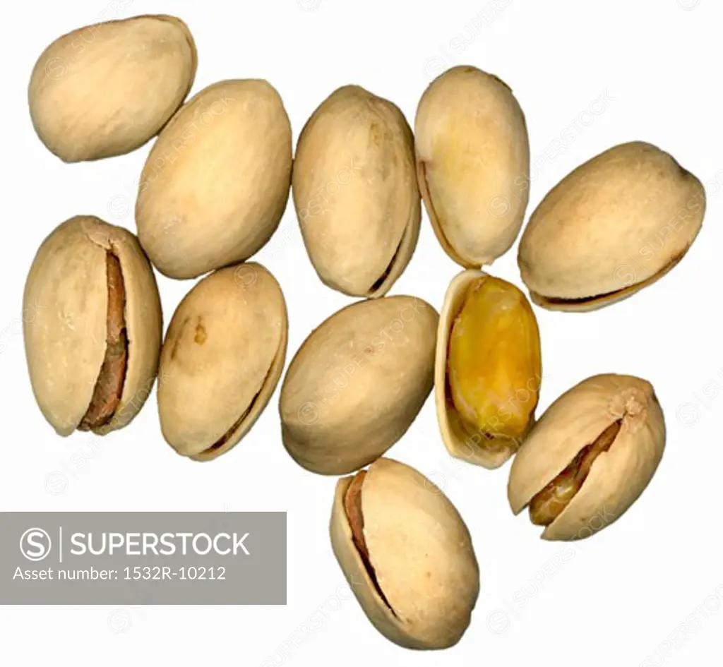 Several pistachios