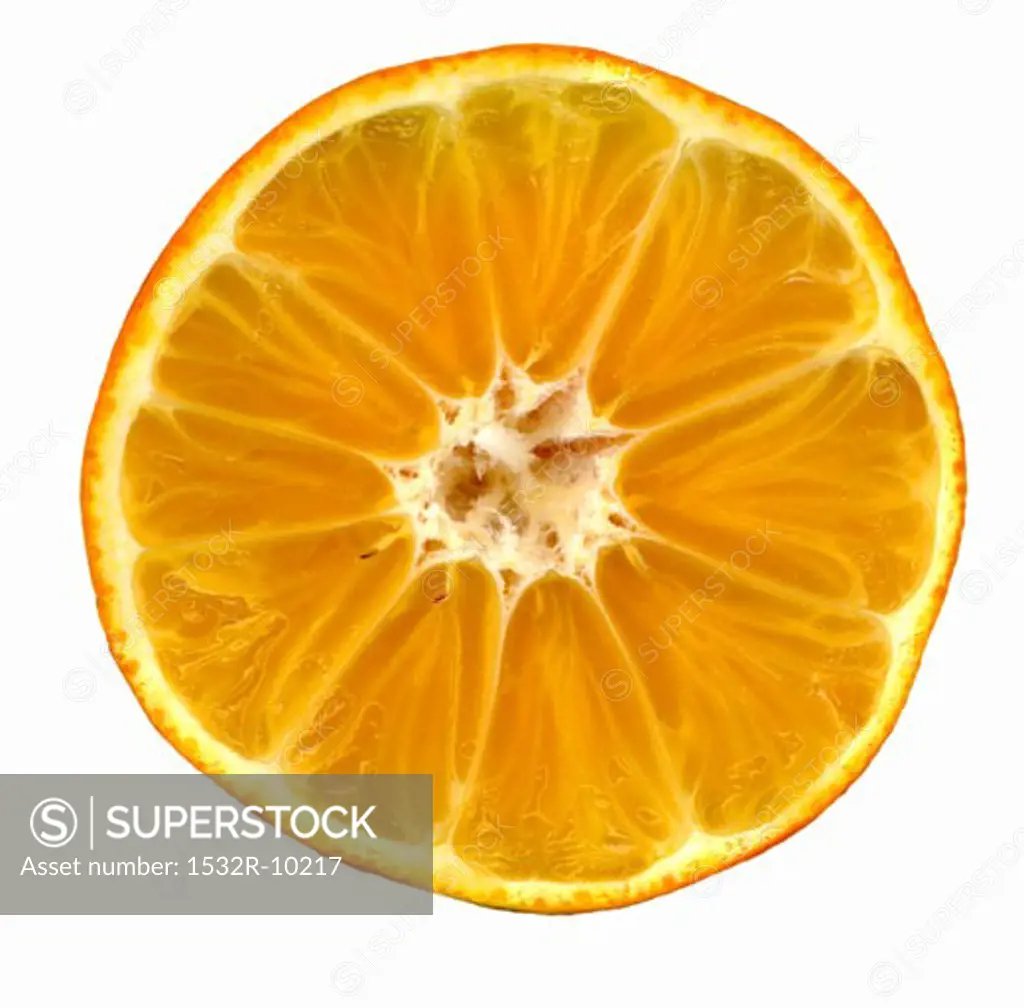 A clementine, cut open