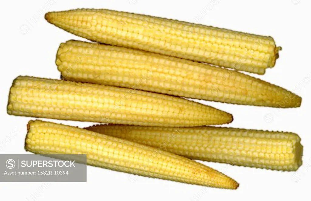 Five small corncobs