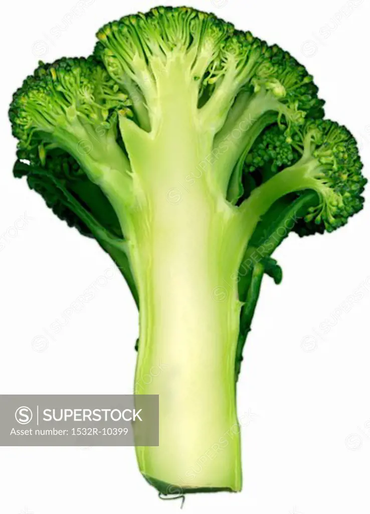 A head of broccoli (cut in half)