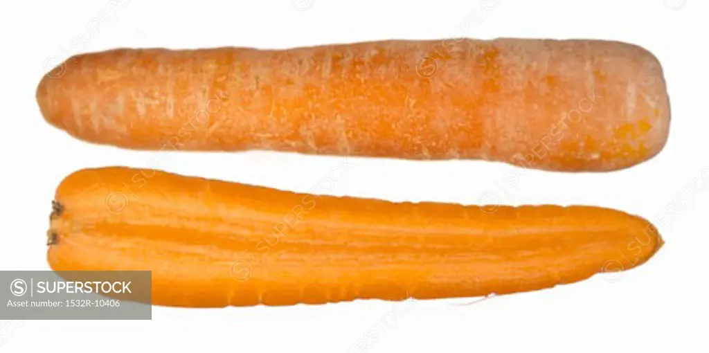 One whole and one half organic carrot