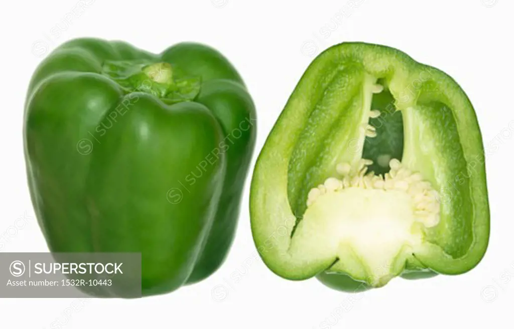 One whole and one half green pepper