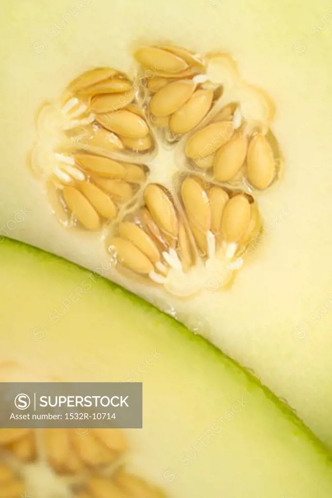 Close-up of a melon, cut open