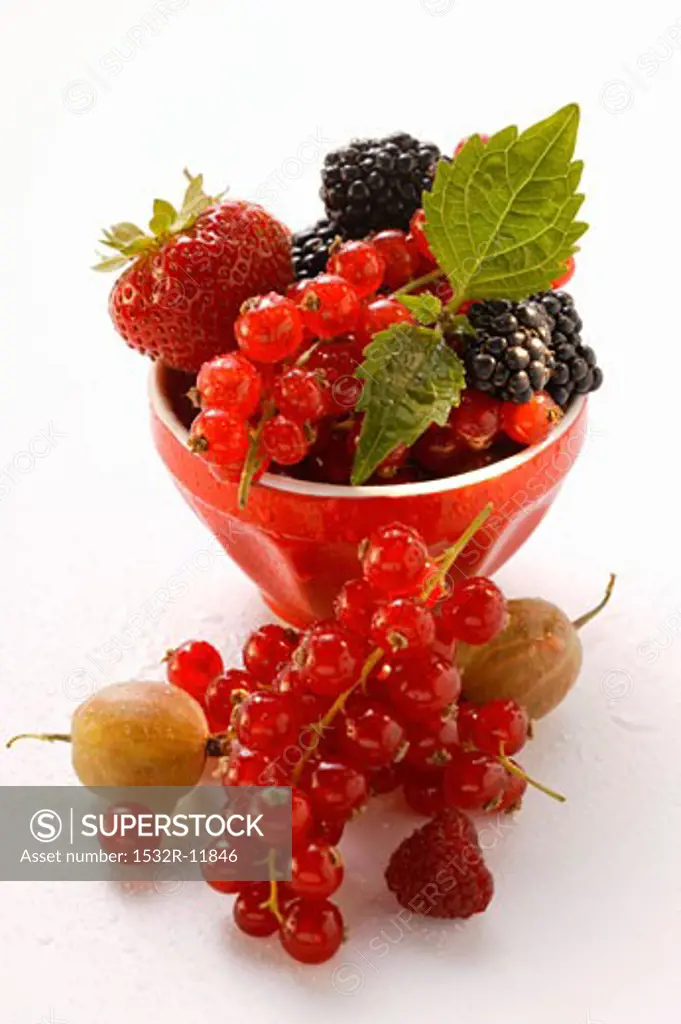 Fresh berries in small bowl