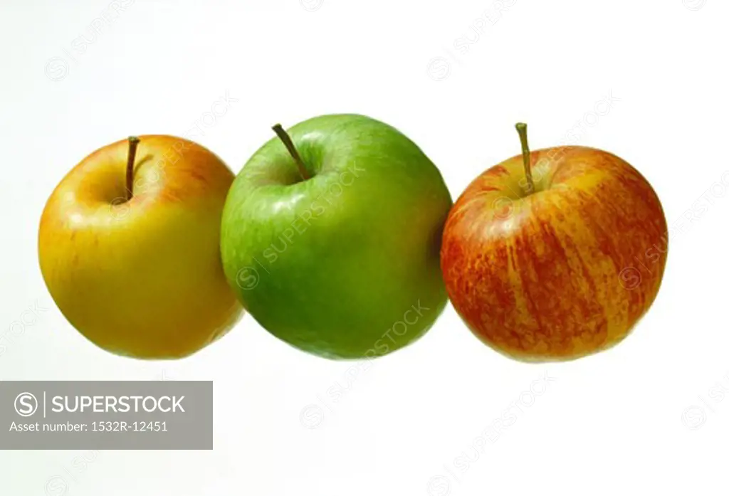 Three assorted Apples