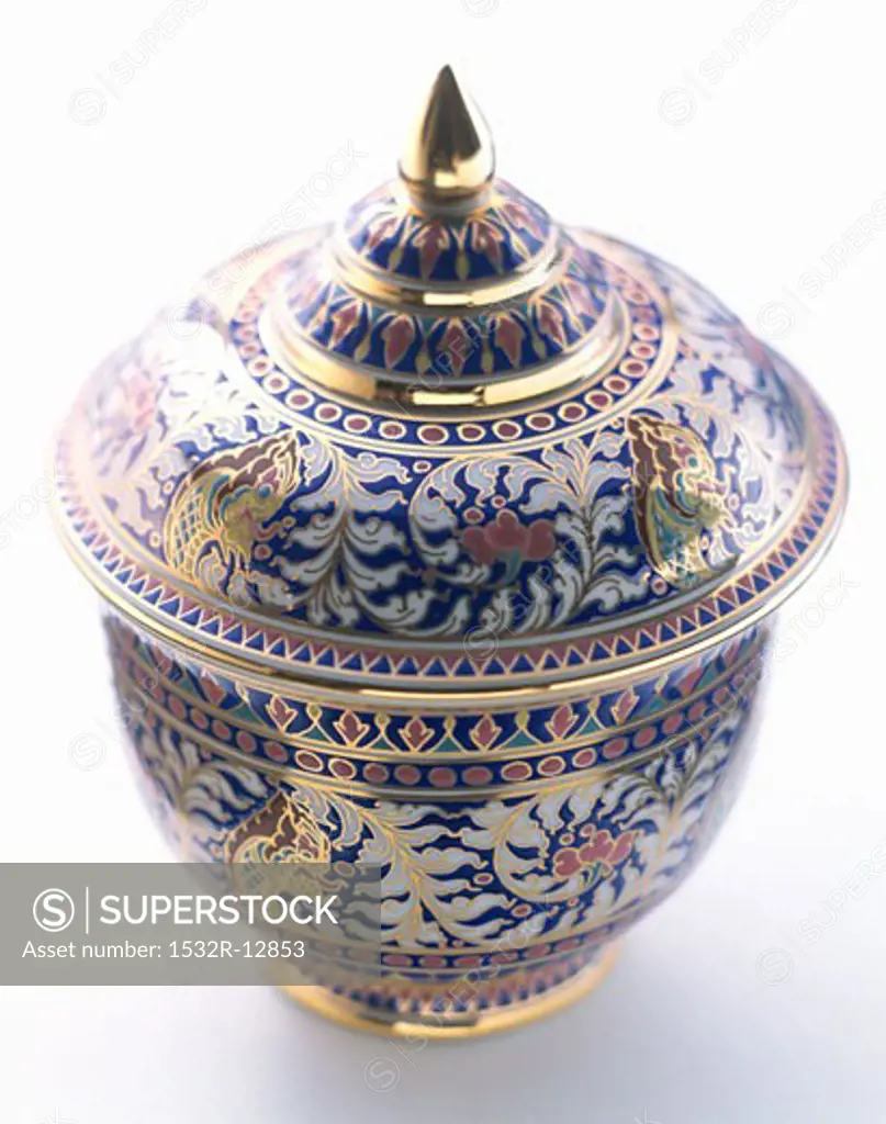 Decorative Asian Pot with Lid