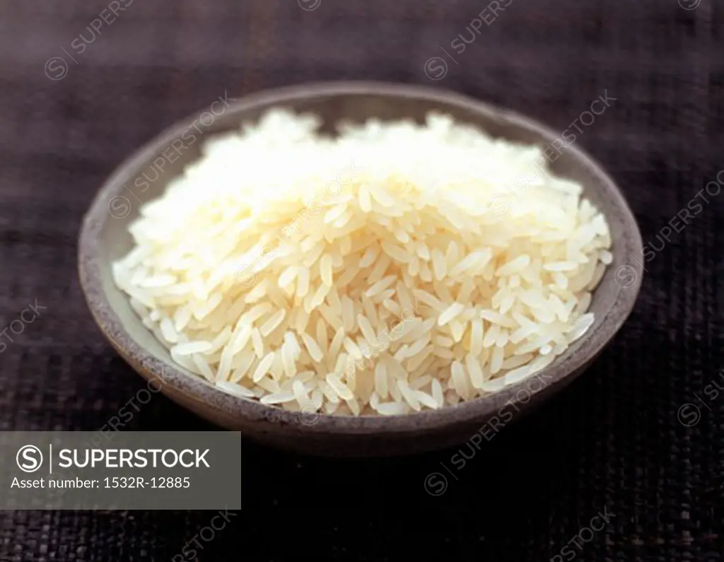 A Bowl of Uncooked Long Grain White Rice