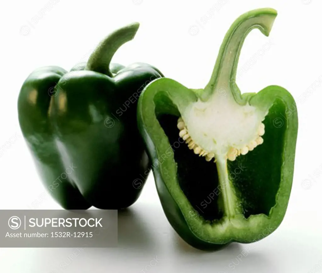 A Whole and a Half of a Green Bell Pepper