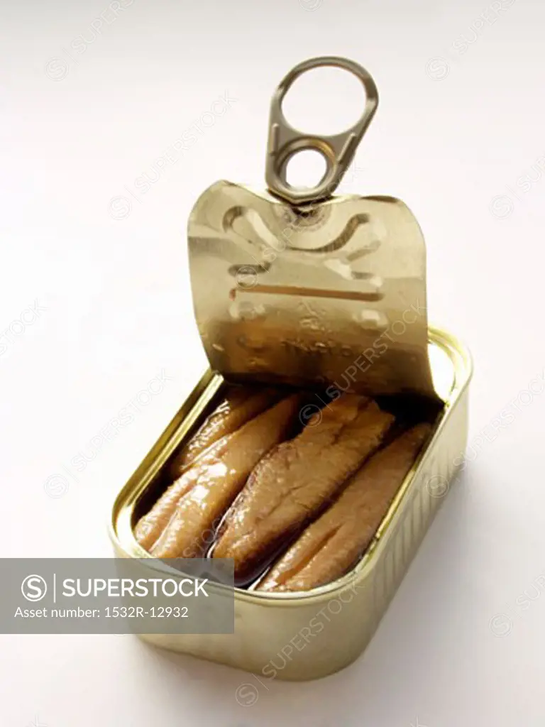 A Partially Opened Can of Sardines